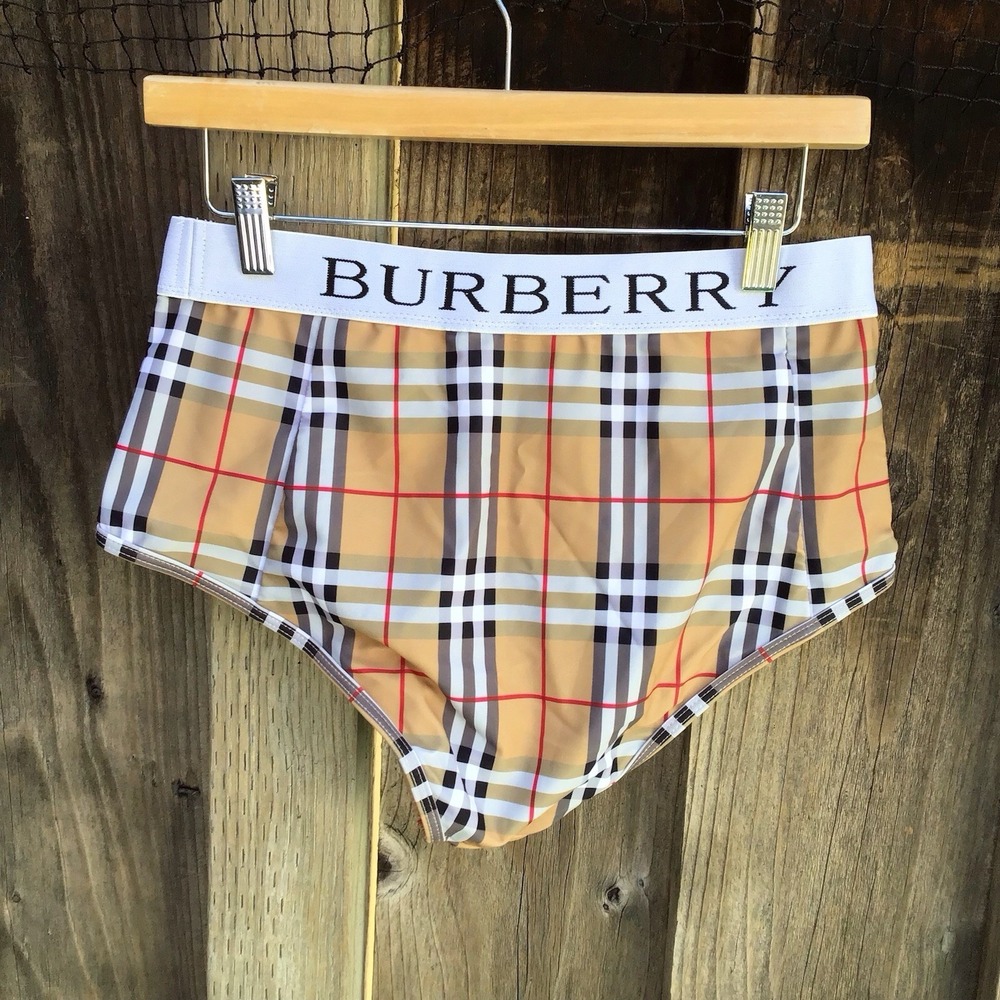 Burberry Vintage Check Logo Waist Bikini Bottoms Swimwear Womens XL NWT - Picture 4 of 6